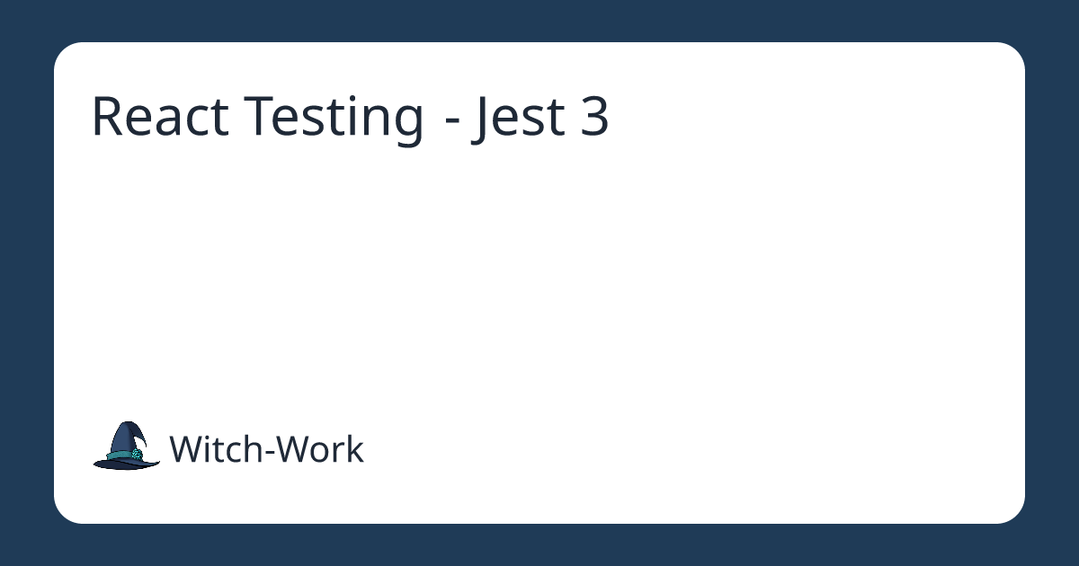 React Testing - Jest 3 사진