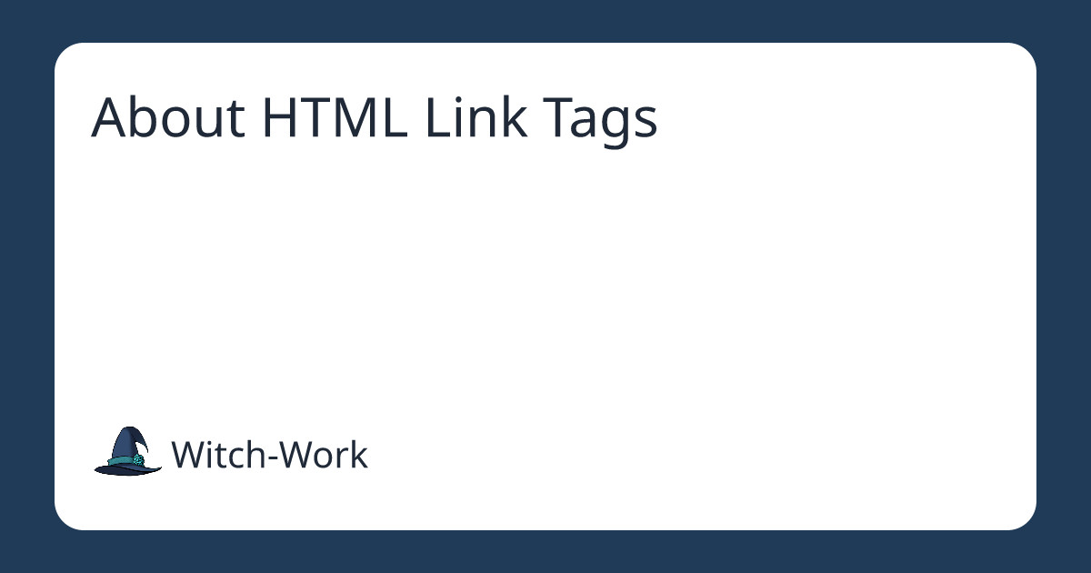 About HTML Link Tags 사진