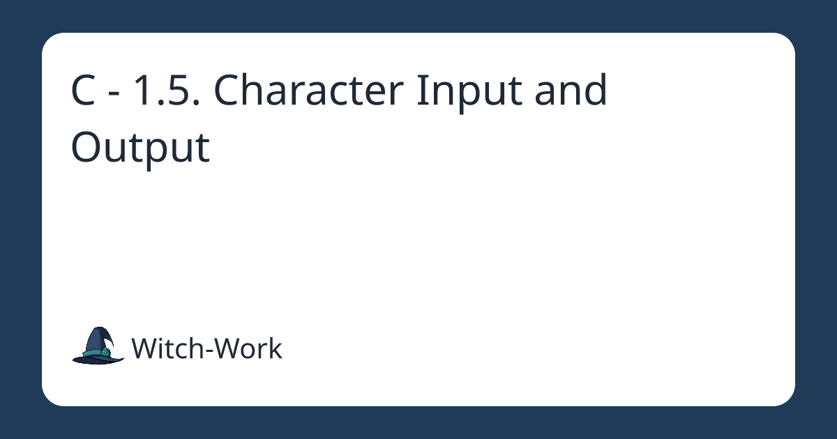 C - 1.5. Character Input and Output 사진