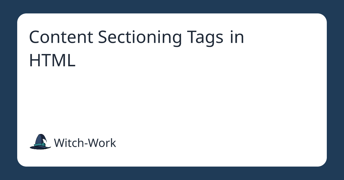 Content Sectioning Tags in HTML 사진