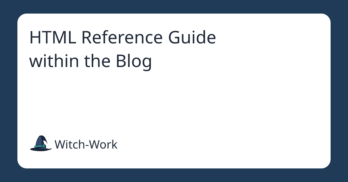 HTML Reference Guide within the Blog 사진