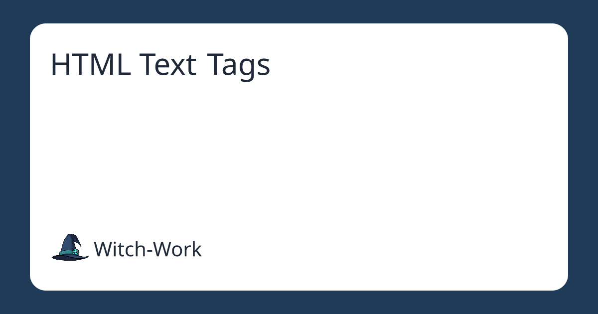 HTML Text Tags 사진