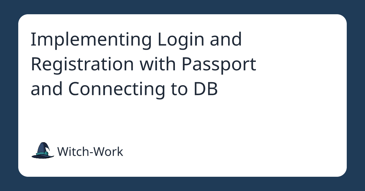 Implementing Login and Registration with Passport and Connecting to DB 사진