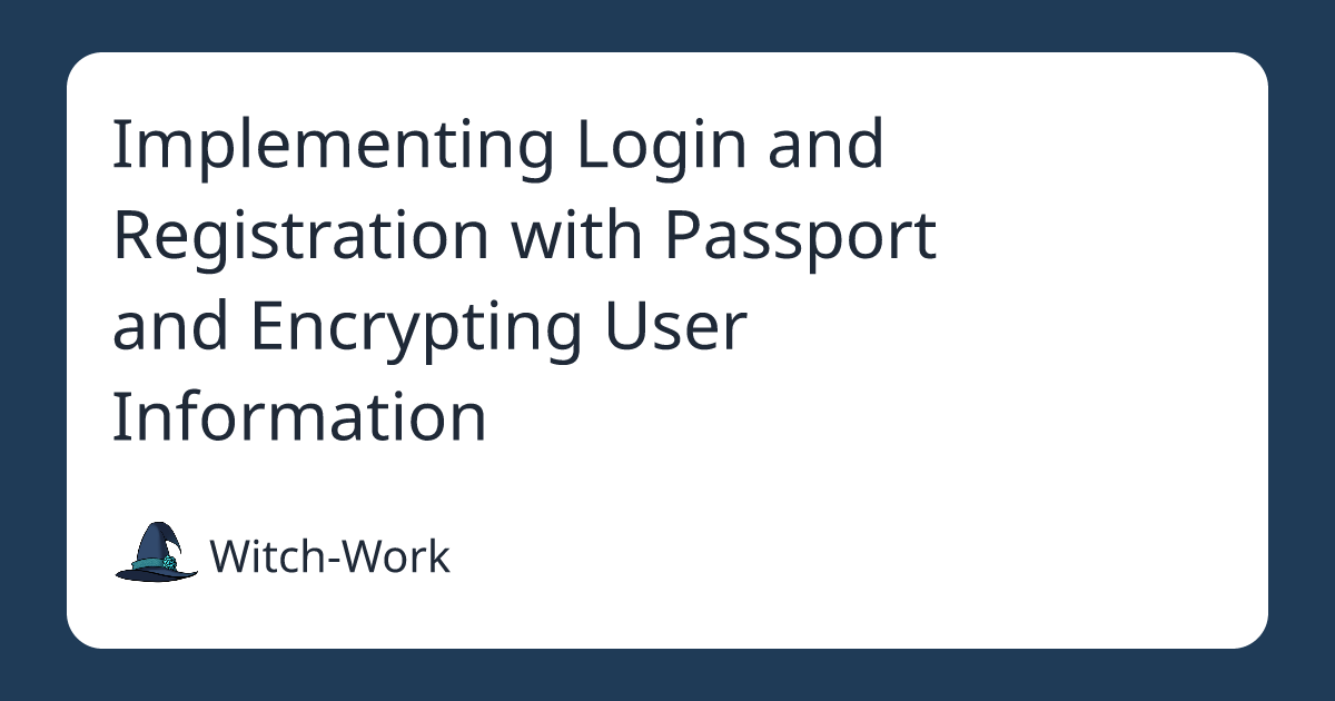 Implementing Login and Registration with Passport and Encrypting User Information 사진