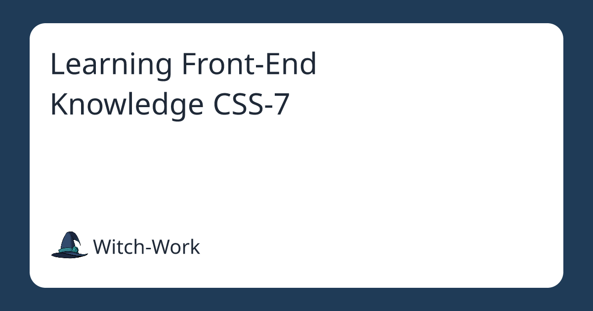 Learning Front-End Knowledge CSS-7 사진