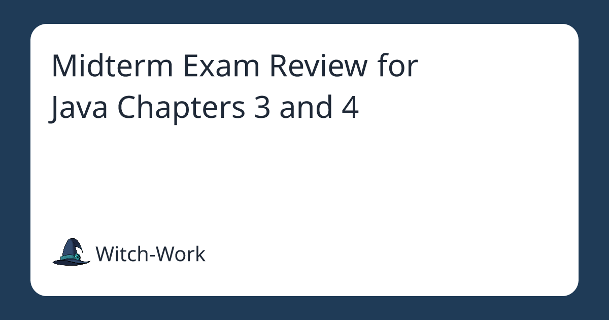 Midterm Exam Review for Java Chapters 3 and 4 사진