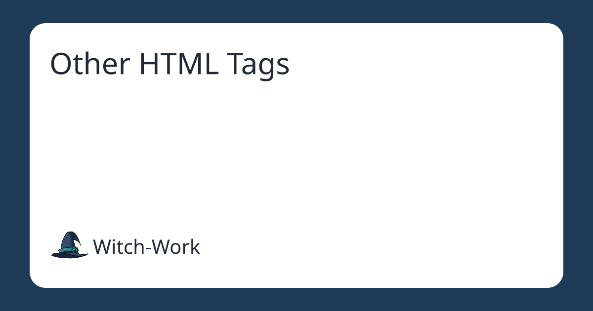 Other HTML Tags 사진