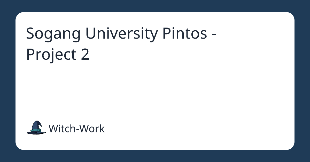 Sogang University Pintos - Project 2 사진