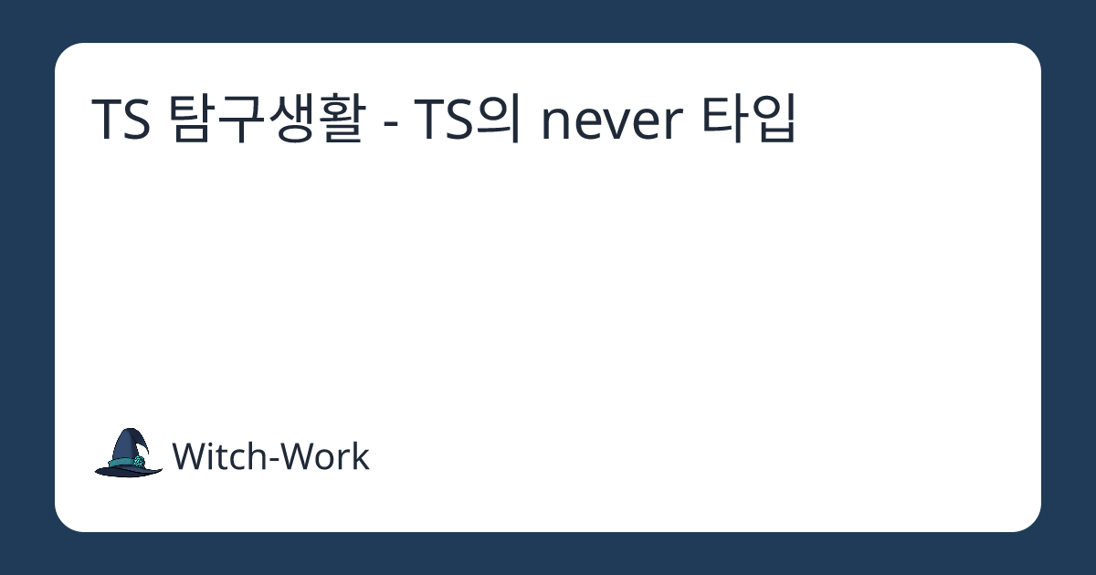 TS 탐구생활 - TS의 never 타입 사진