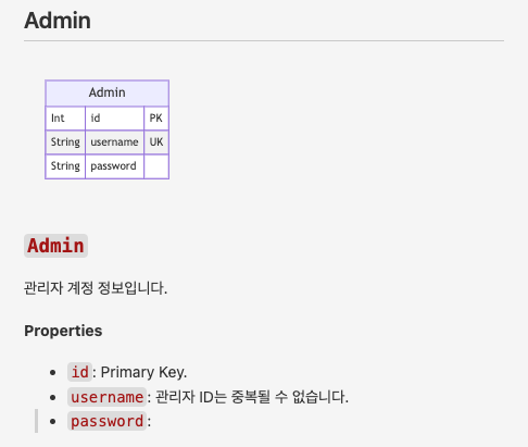 Admin 섹션