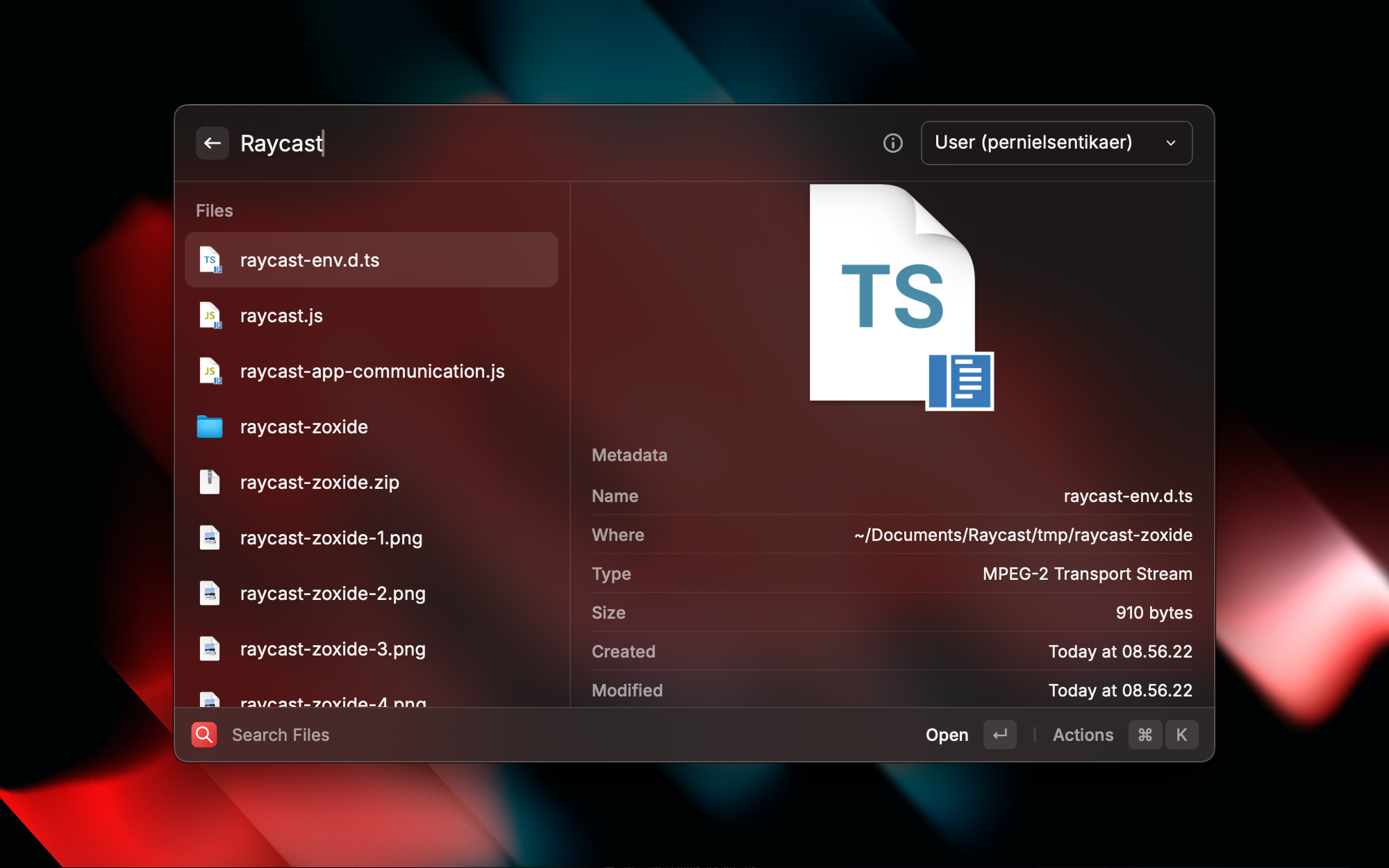 raycast의 파일 검색