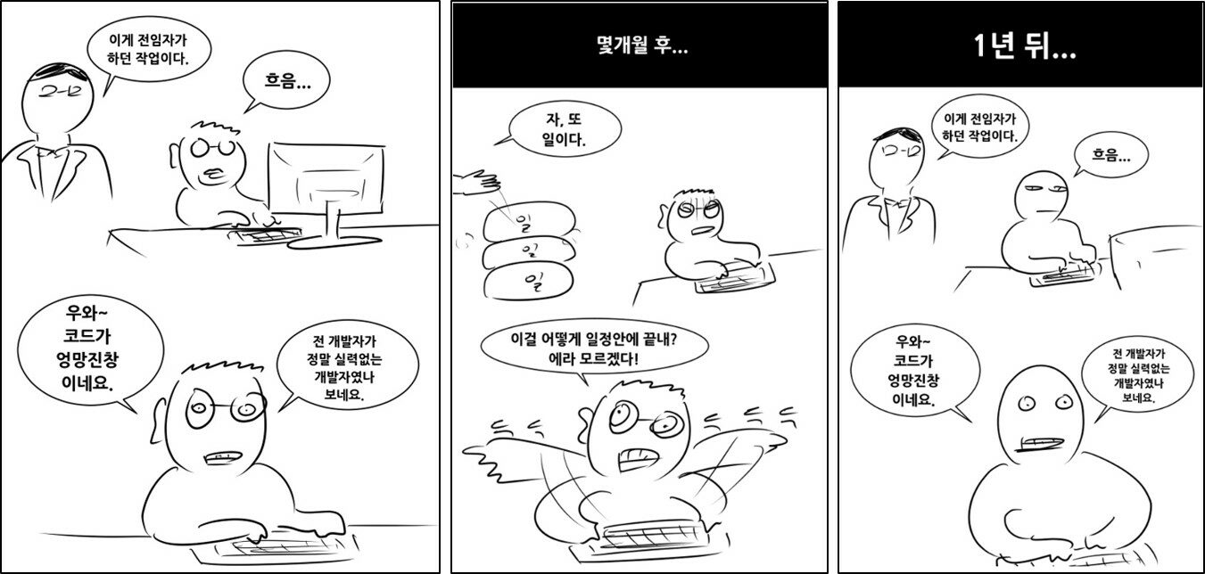 시간에 쫓겨 쓰레기 코드를 짜는 개발자